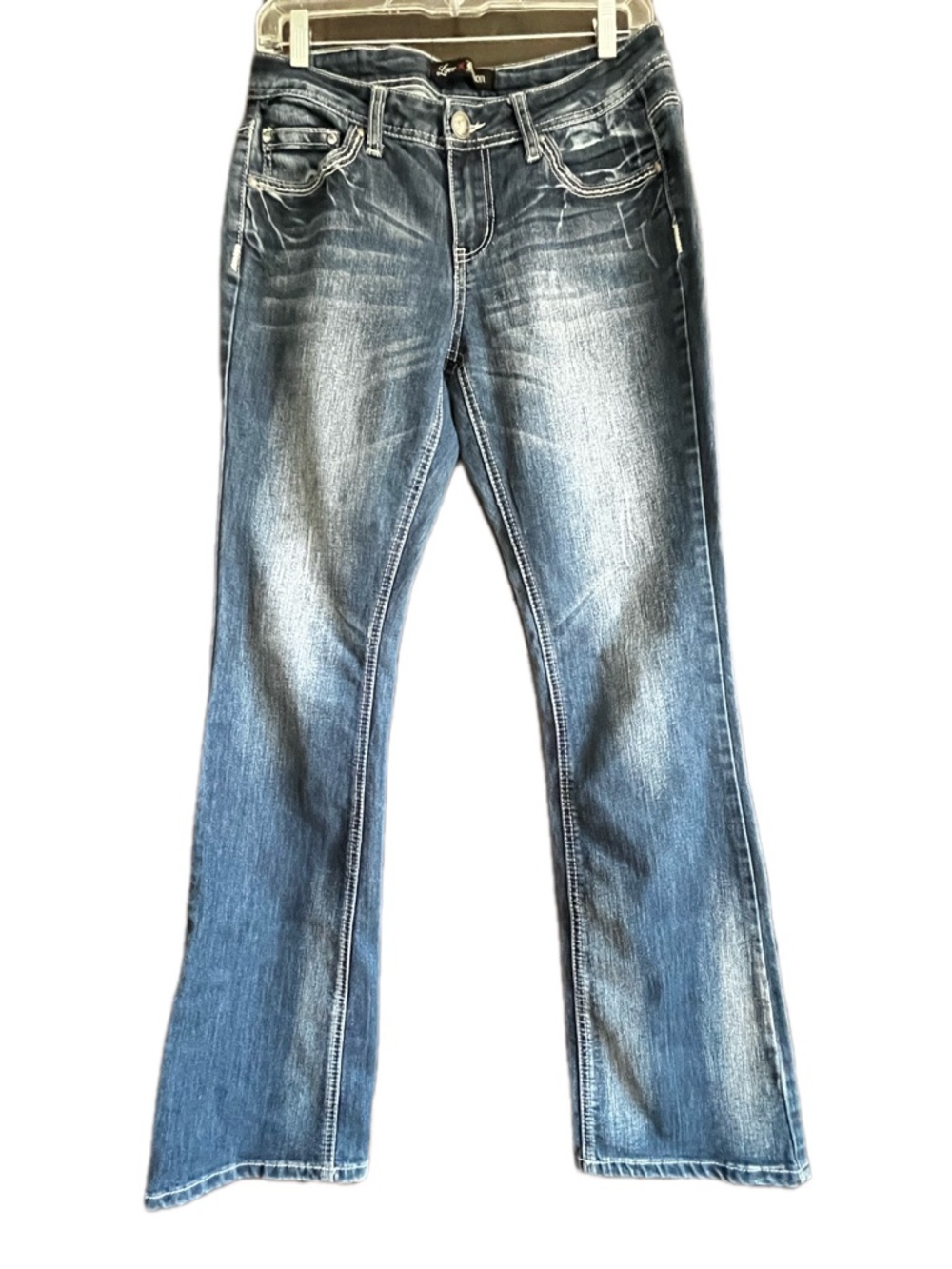 Love Nation Women’s DenimMedium Wash Flared Bootcut Jeans Style M25624 Dark Wash